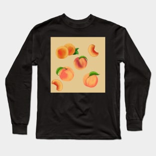 Peaches Pattern Cream Long Sleeve T-Shirt